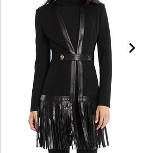 Marciano SACHA LEATHER FRINGE JACKET